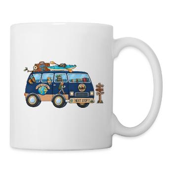 Abenteuer Weltreise Camper Wohnmobil - Tasse - Weiß - Rechts