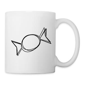Bonbon handgezeichnet - Tasse - Weiß - Rechts