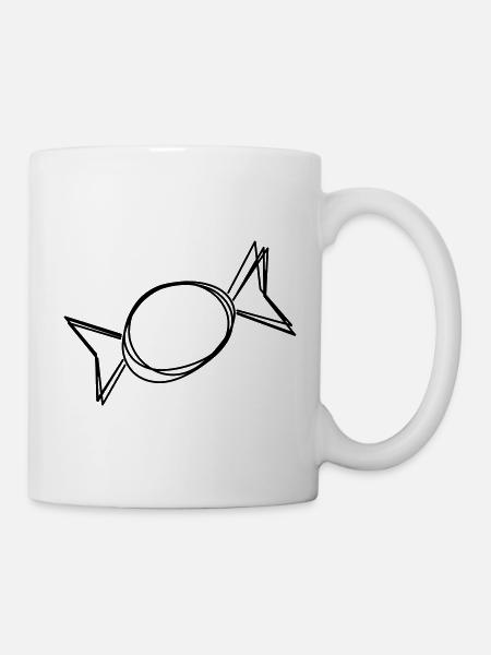 Bonbon handgezeichnet - Tasse - Weiß