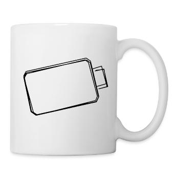 Batterie handgezeichnet - Tasse - Weiß - Rechts