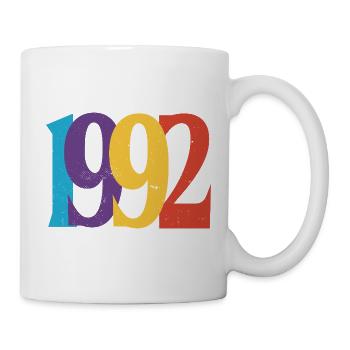 Geboren 1992 Geburtstagsgeschenk Geburtstag 92 - Tasse - Weiß - Rechts