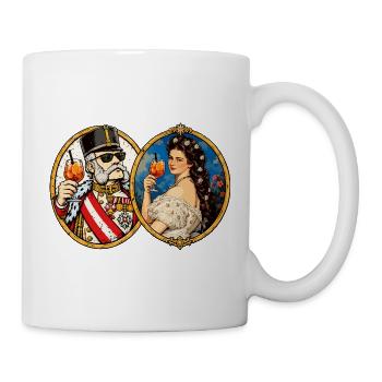 Kaiser Franz Joseph und Sisi – kaiserlich modern - Tasse - Weiß - Rechts