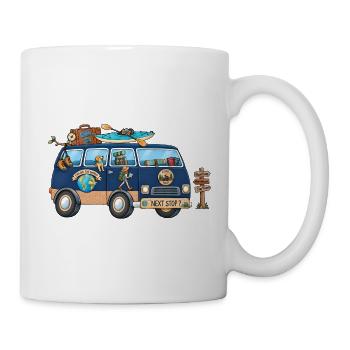 Abenteuer Weltreise Camper Wohnmobil - Tasse - Weiß - Rechts