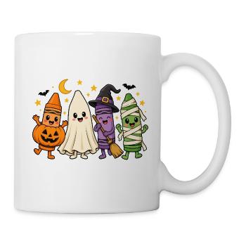 Halloween Wachsmalstifte - Süße Geister Kostüme - Tasse - Weiß - Rechts