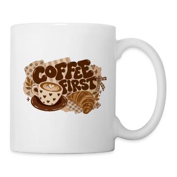 Coffee First Cozy Retro - Tasse - Weiß - Rechts