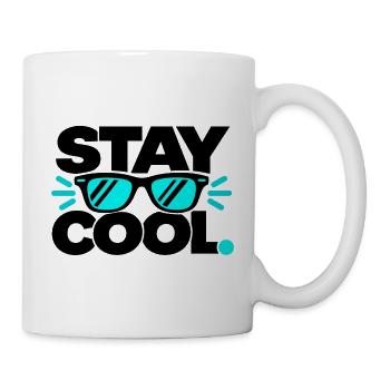 Stay Cool – Sonnenbrille & Minimalist Style - Tasse - Weiß - Rechts