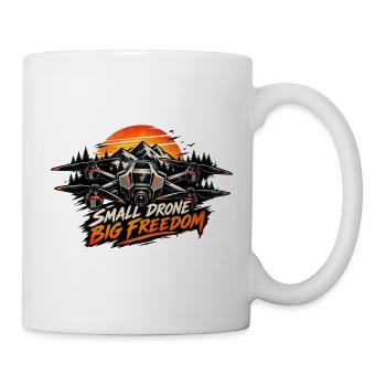 Kleine Drohne Große Freiheit - Tasse - Weiß - Rechts