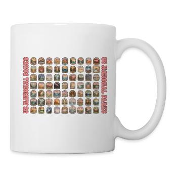 US National Parks – 63 USA National Parks Art - Tasse - Weiß - Rechts