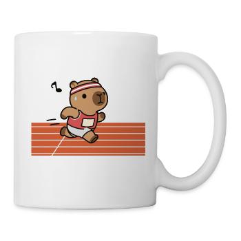 Süßes Laufen Capybara Track Fitness Kunst - Tasse - Weiß - Rechts