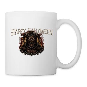 Grusliger Dämon Happy Halloween  - Tasse - Weiß - Rechts