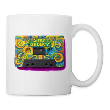 Stay Groovy Psychedelic Kassette - Tasse - Weiß - Rechts