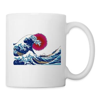 Kanagawa Wave Ukiyoe Sonnenkunst - Tasse - Weiß - Rechts