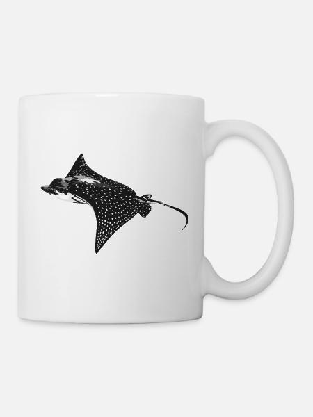 Monochrome Mantarochen Dot Muster - Tasse - Weiß
