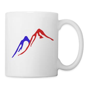 Rote und Blaue Berge in der Sonne - Tasse - Weiß - Rechts