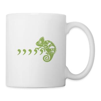 Chameleon Komma-Schwung - Tasse - Weiß - Rechts