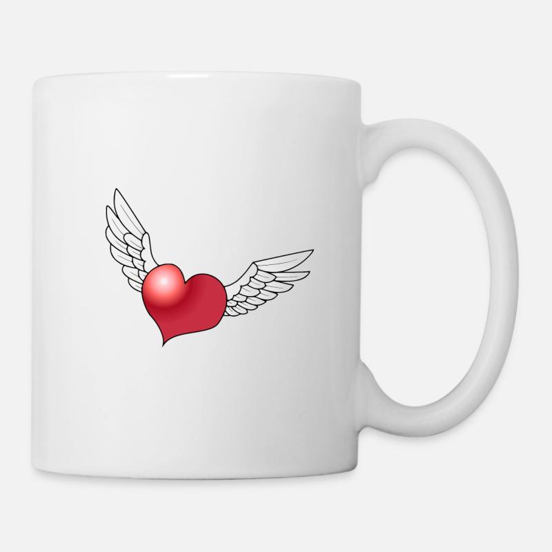 un coeur ailé - Mug blanc - blanc