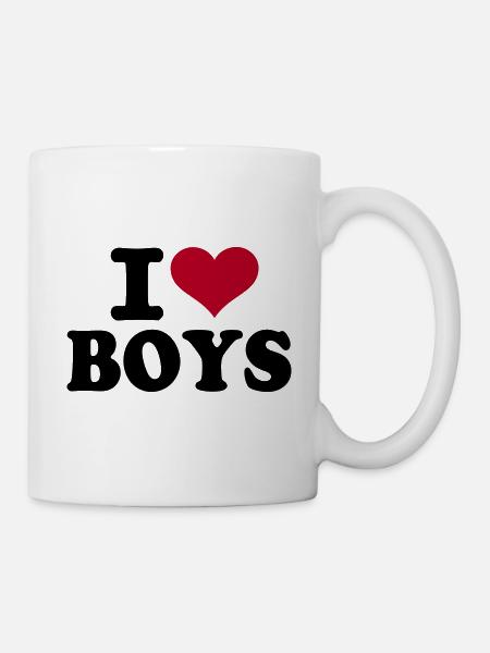 I love boys - Tasse - Weiß
