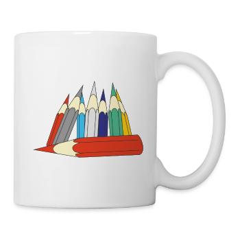 Buntstifte - Tasse - Weiß - Rechts