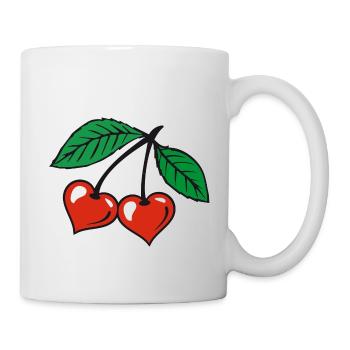 Kirschen - Tasse - Weiß - Rechts
