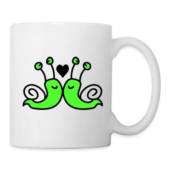verliebte Schnecken - Tasse - Weiß - Rechts