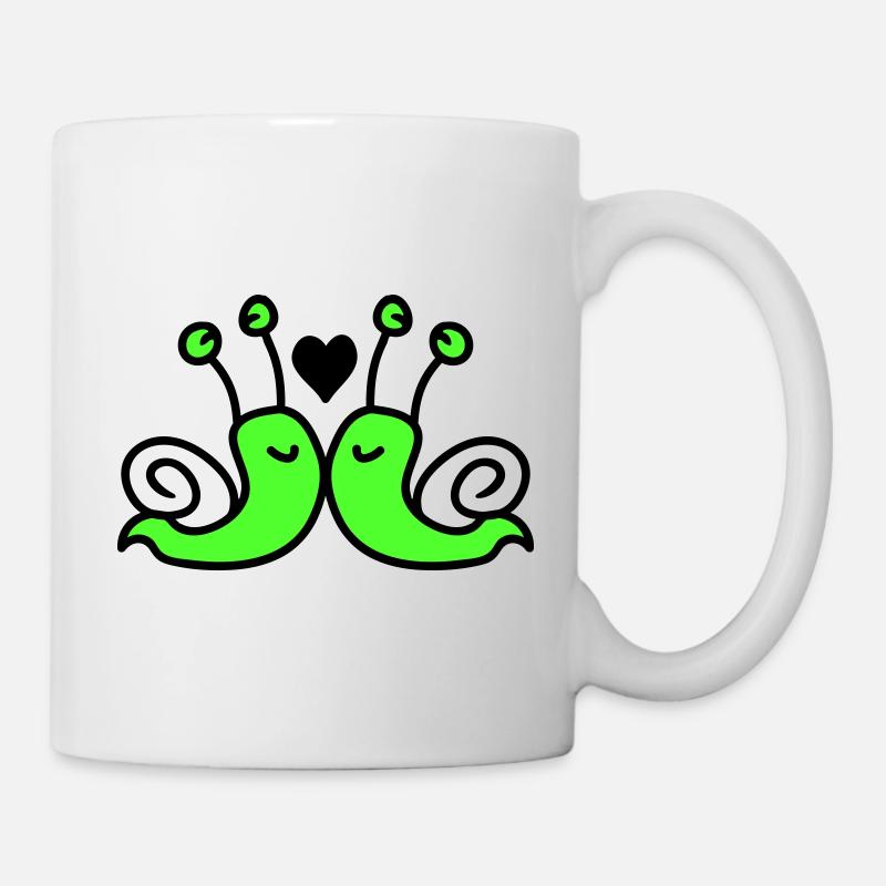 verliebte Schnecken - Tasse - Weiß