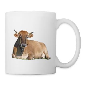 Ruhendes Rind - Tasse - Weiß - Rechts