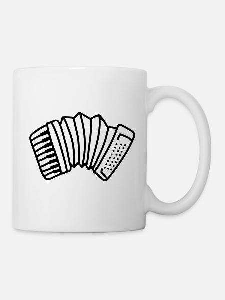 Akkordeon - line - Tasse - Weiß