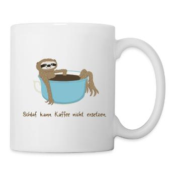 Schlaf kann Kaffee nicht ersetzen - Tasse - Weiß - Rechts