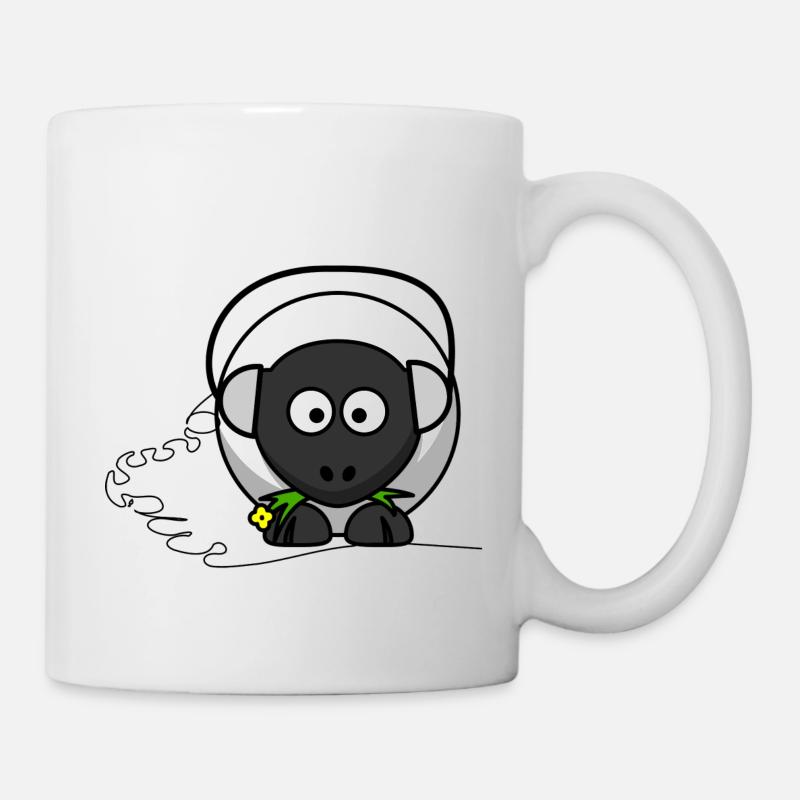 moutons drôle avec un casque - Mug blanc - blanc