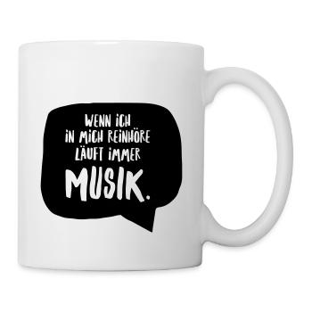 Musik Spruch Lustig Sprechblase DJ - Tasse - Weiß - Rechts