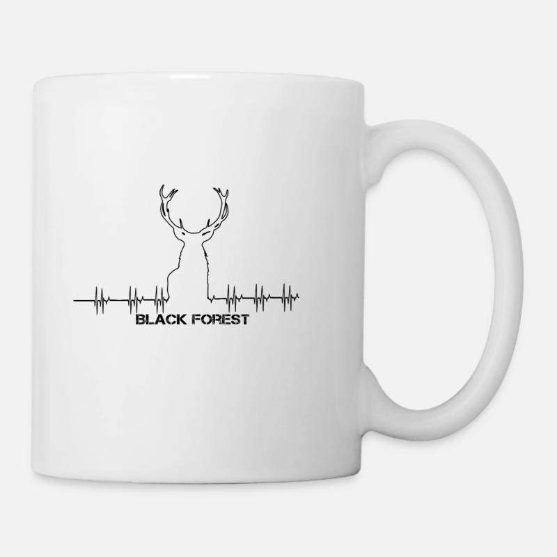 Forêt Noire Heartbeat noir - Mug blanc - blanc