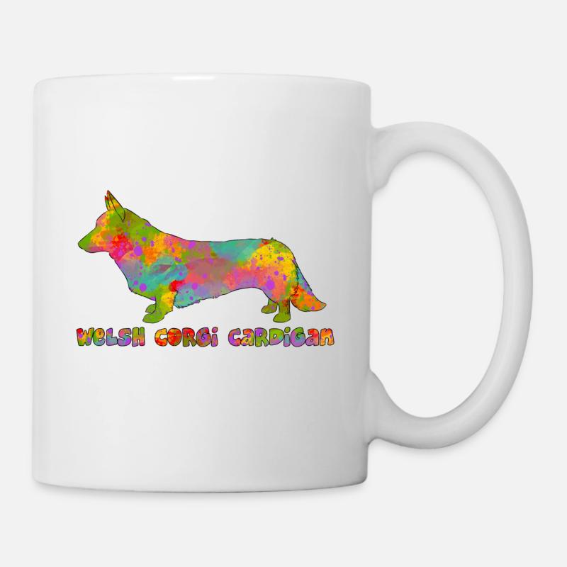 Welsh Corgi Cardigan Multicolore - Mug blanc - blanc