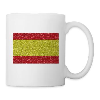 Espagne bannière drapeau espagnol Glitter - Mug blanc - blanc - Droite