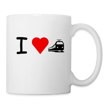 I love Bahn Zug Eisenbahn - Tasse - Weiß - Rechts