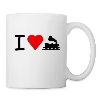 I love Lok Eisenbahn Lokomotive Bahn - Tasse - Weiß - Rechts