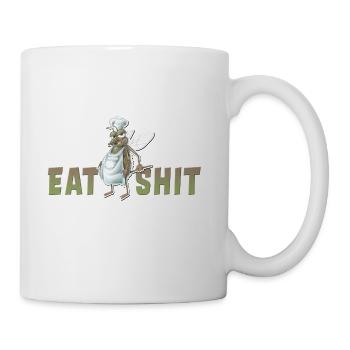 shirt motif fly cook Eat shit new - Mug - white - Right