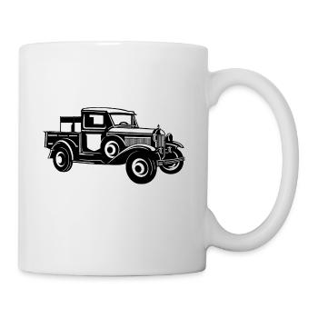 Pickup Oldtimer Truck 01_schwarz weiß - Tasse - Weiß - Rechts