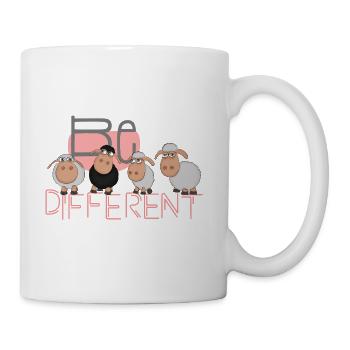 Soyez différent: unique troupeau de moutons vraiment heureux - Mug blanc - blanc - Droite