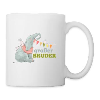 großer Bruder Elefant Hase - Tasse - Weiß - Rechts