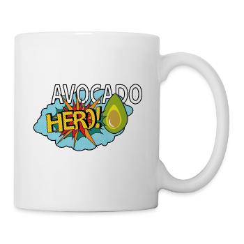 Avocado Hero - Pop-Art - Tasse - Weiß - Rechts