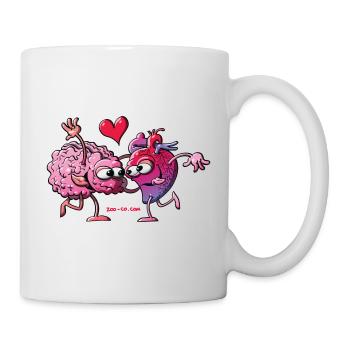 Cœur et cerveau : une eternelle histoire d'amour - Mug blanc - blanc - Droite