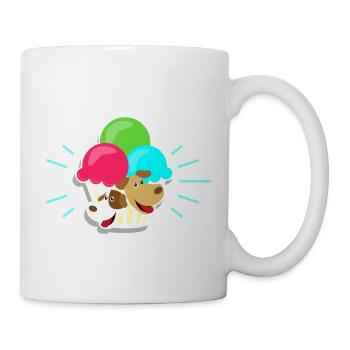 Eis und Hunde I Geschenk - Tasse - Weiß - Rechts