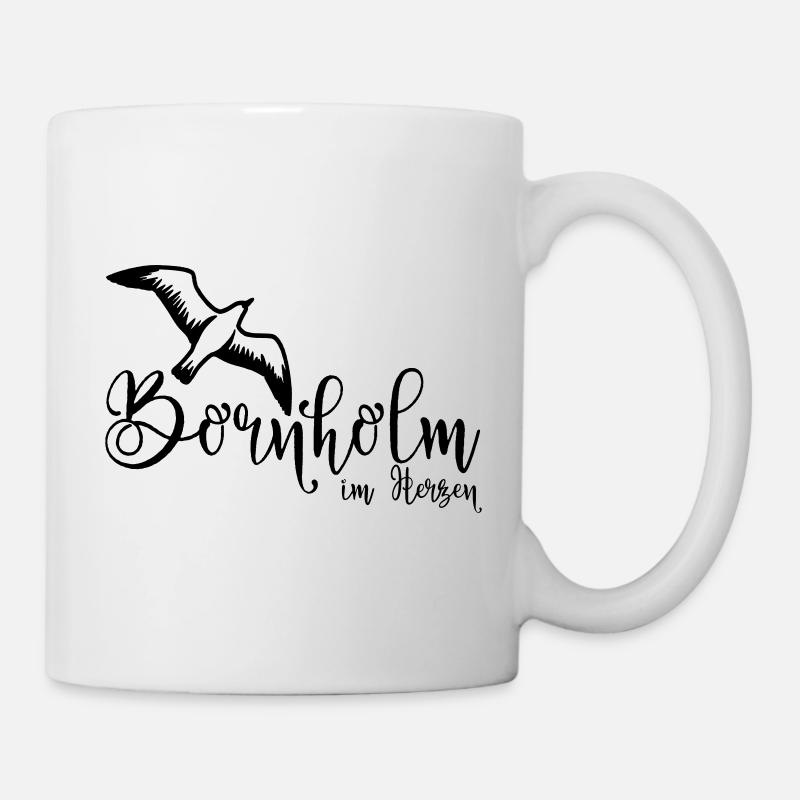 Bornholm im Herzen - Tasse - Weiß