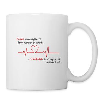 Nurse T-shirt - Cute enough to Stop your Heart - Mug - white - Right