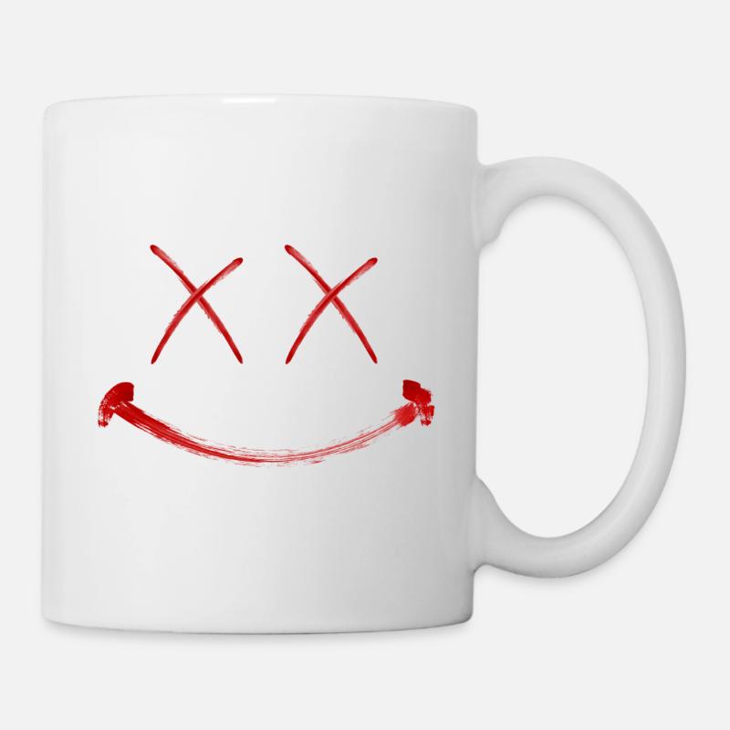Laughing face red - Mug - white