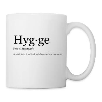 Hygge word in black - Mug - white - Right