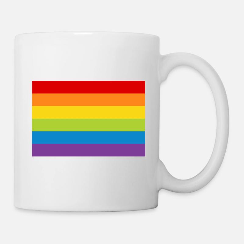 Affiche arc-en-drapeau drapeau LGBT arc-en-ciel - Mug blanc - blanc