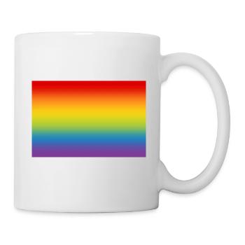 Regenbogen Flagge Fahne LGBT CSD Gay Pride - Tasse - Weiß - Rechts