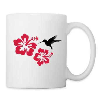 tropische Blumen Hibiskus tropischer Regenwald - Tasse - Weiß - Rechts
