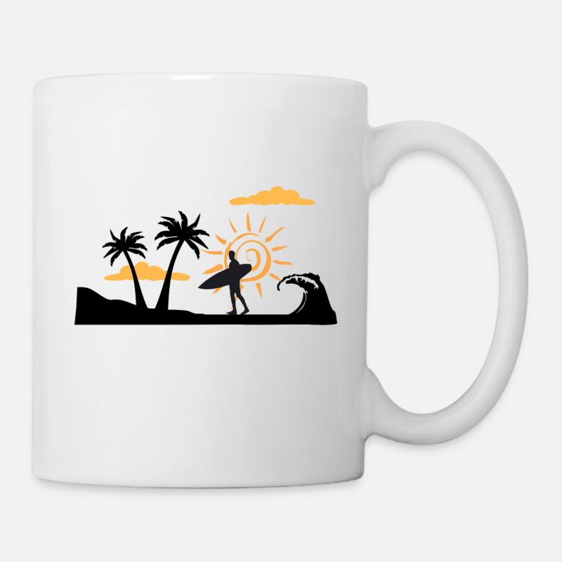 Coucher de soleil sur la plage - Mug blanc - blanc